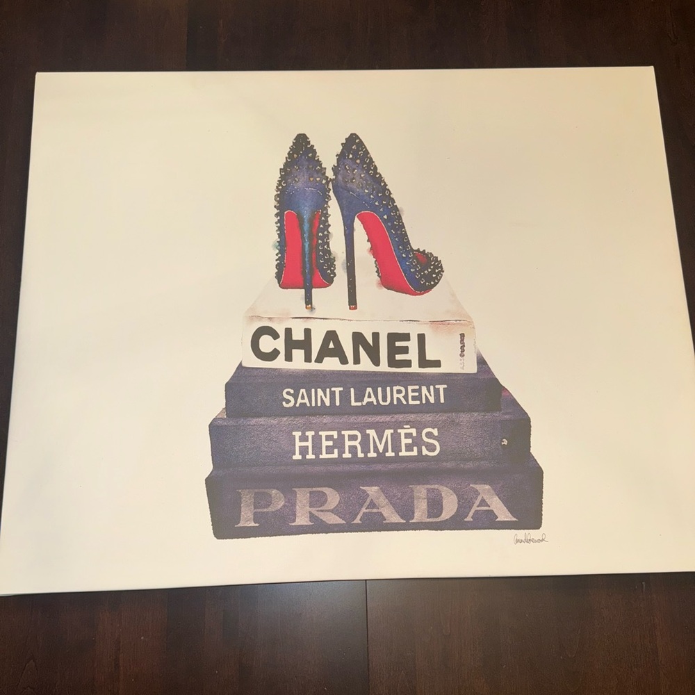AUTHENTIC Oliver Gal Canvas- Louboutins on Books, measures 24x36